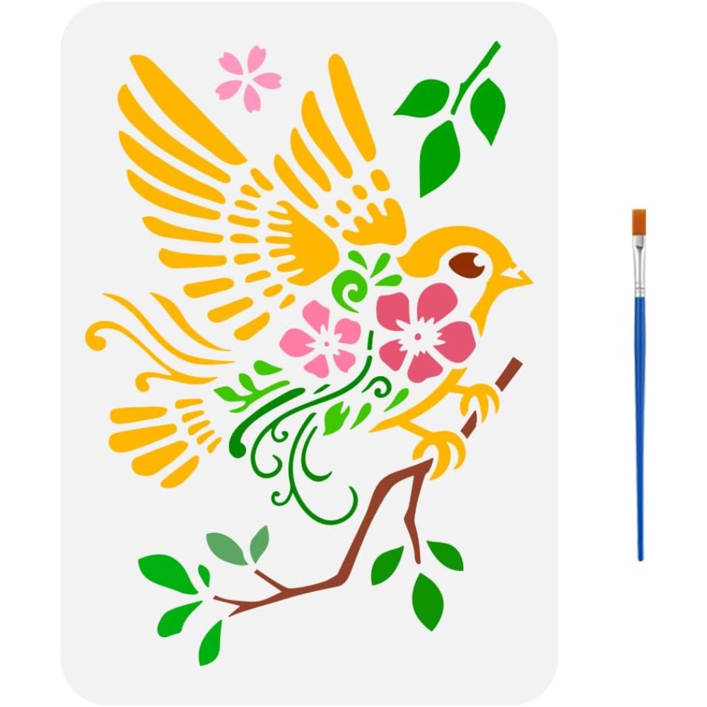 Paint Brush - Szablon do rysowania z motywem wróblek