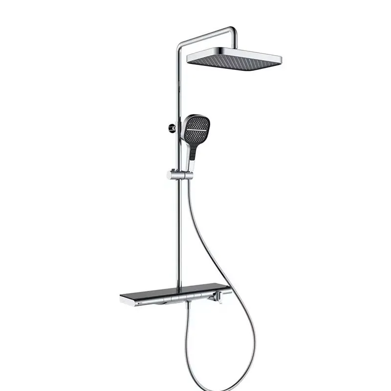 Faucet - Inteligentny termostatyczny zestaw prysznicowy LED, chromowany