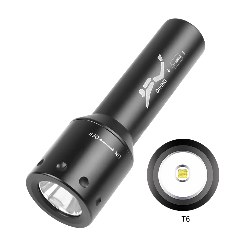 Light Switch - Nowa latarka nurkowa LED T6, dalekiego